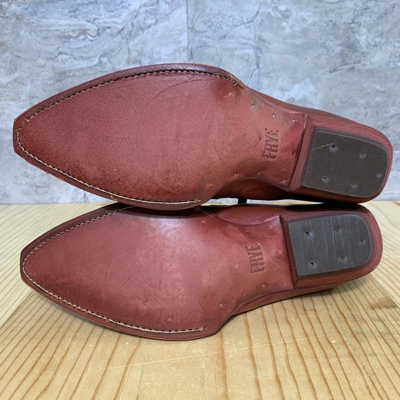 Frye Sacha Moto Shootie Red Clay Boots - Picture 8 of 9